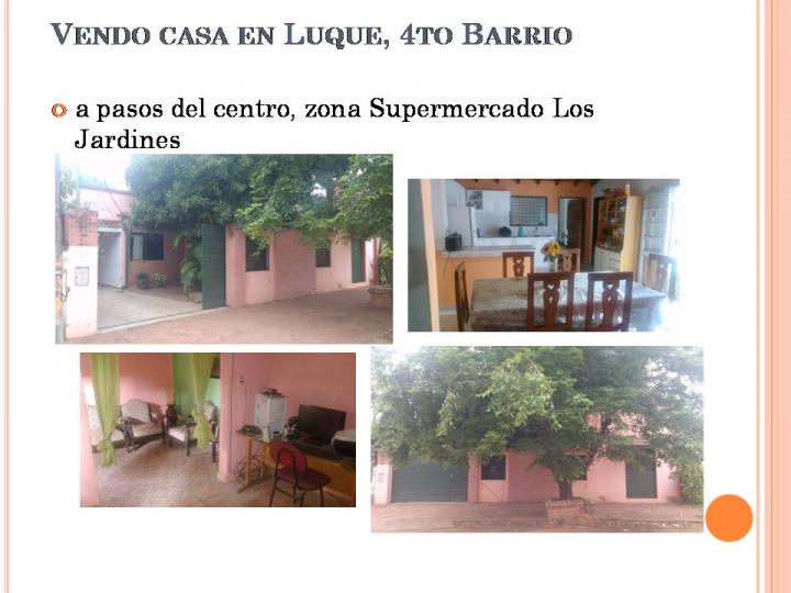 OFERTA!!!! Vendo casa en Luque, 4to Barrio a pasos del centro, zona Supermercado Los Jardines 